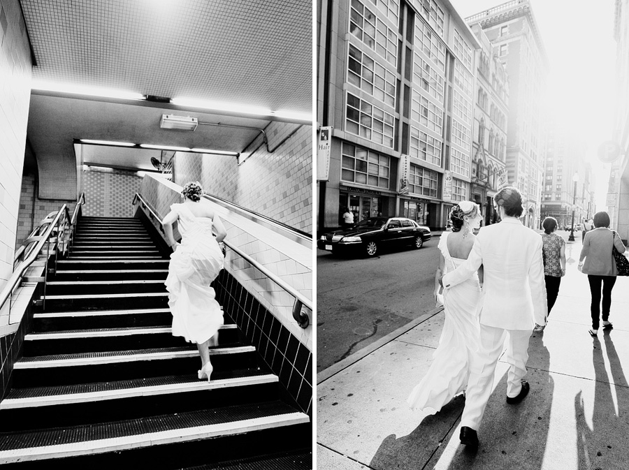 black and white photos of a boston elopement