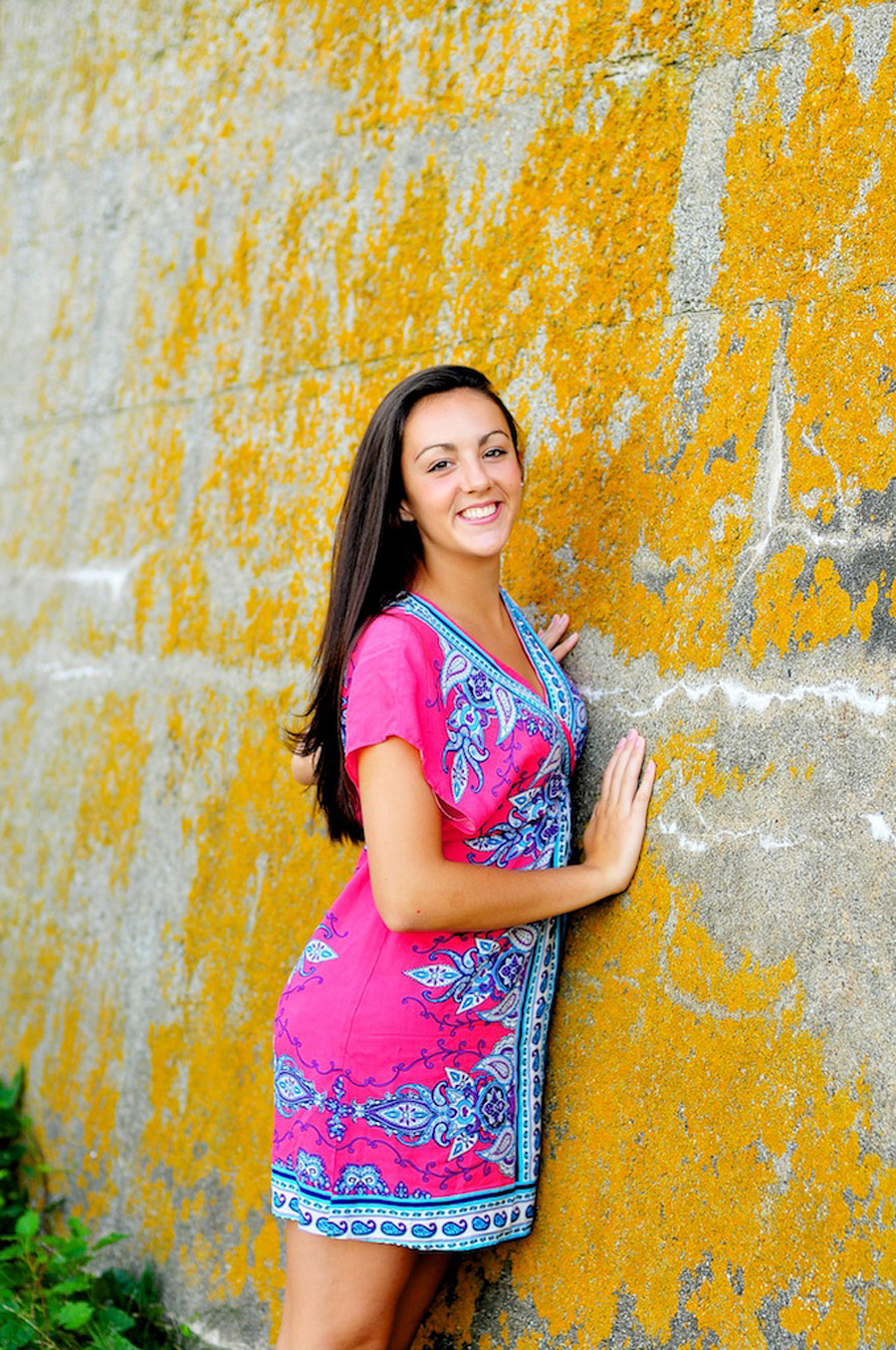 south portland, maine senior session by yellow wall