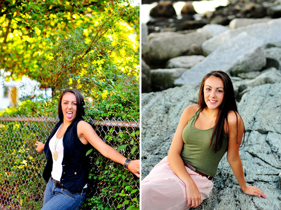 fun senior photos in portland, maine