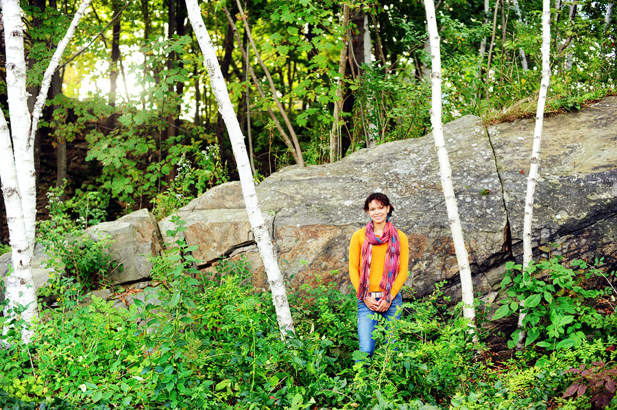 senior photos with birch trees in cape elizabeth, maine