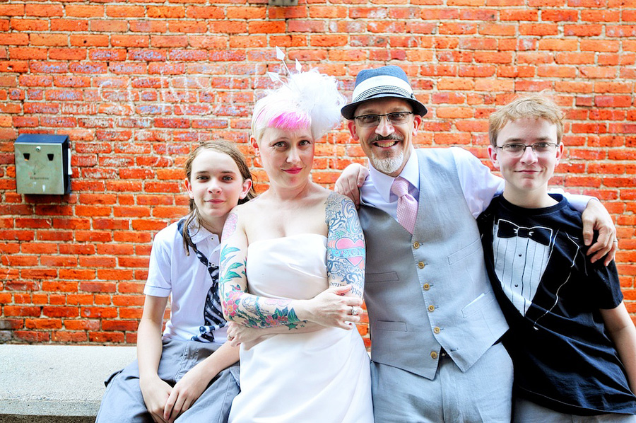 offbeat wedding family photo