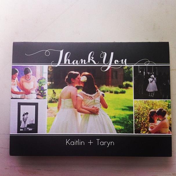 I received a thank you card from Kaitlin & Taryn - I loooove when clients use my photos on their cards!!!