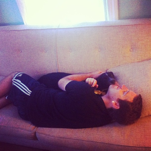 Nate and Mukow cuddled!