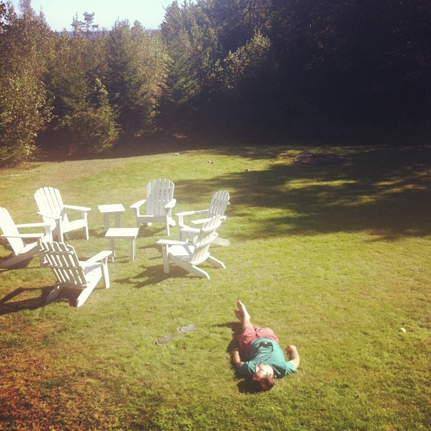 And Nate napped on the lawn. ;) Luckily not for long, so he's not insanely sunburned now.