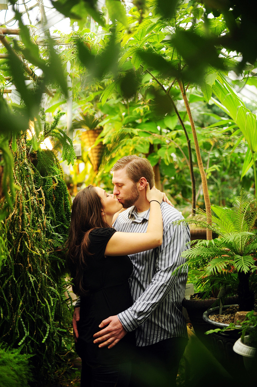 We started Nikki & Jay's engagement session at the Marsh Botanical Center in New Haven, CT -- so nice to hide out from the rain in this wild jungle. :)