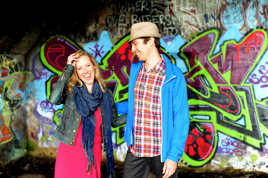 Jeremy & Jenna did their engagement session on Peaks Island -- this colorful graffiti seemed to fit their personalities perfectly. 