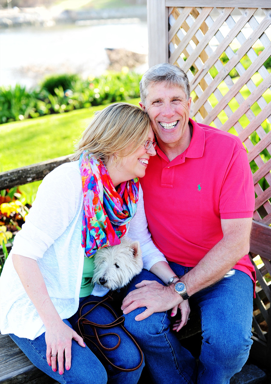 Elizabeth & Bruce laughed the whole way through their Ogunquit engagement session. Their pup, Amelia, helped!