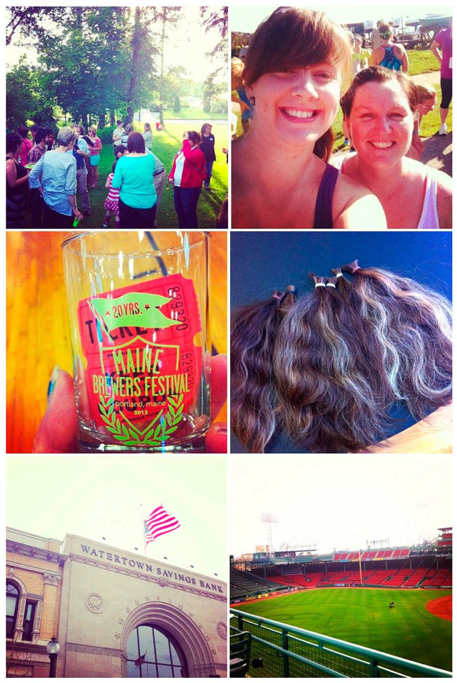 I hosted a big photographer BBQ at our house (so fun), ran my first 5K (ok, I walked half of it, but still), attended the Maine Brewers Festival (I preferred the food), got a HUGE haircut, visited Watertown the day after the bomber was found, and got a private tour of Fenway for an engagement session!
