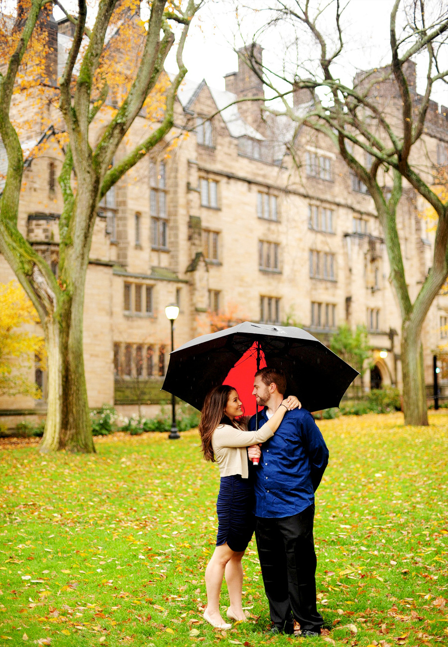 Nikki & Jay did another big chunk of their shoot on the Yale campus -- amazingly beautiful, even in the rain. :)