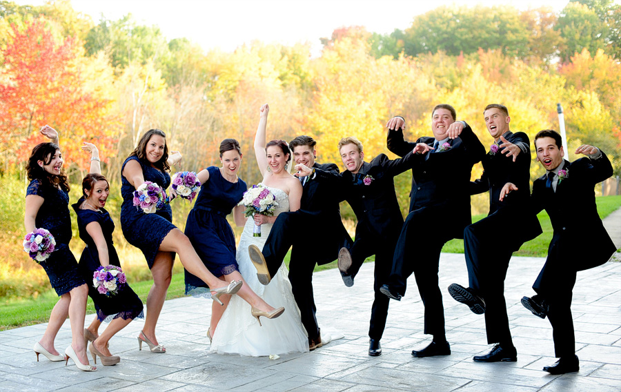 Awesome shot of Carin & Chris with their wedding party. :)