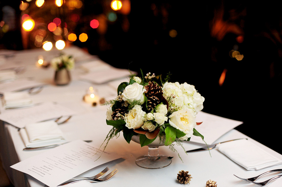 Bobbie & Peter's centerpieces were stunning, and fit their venue so well -- done by a friend!