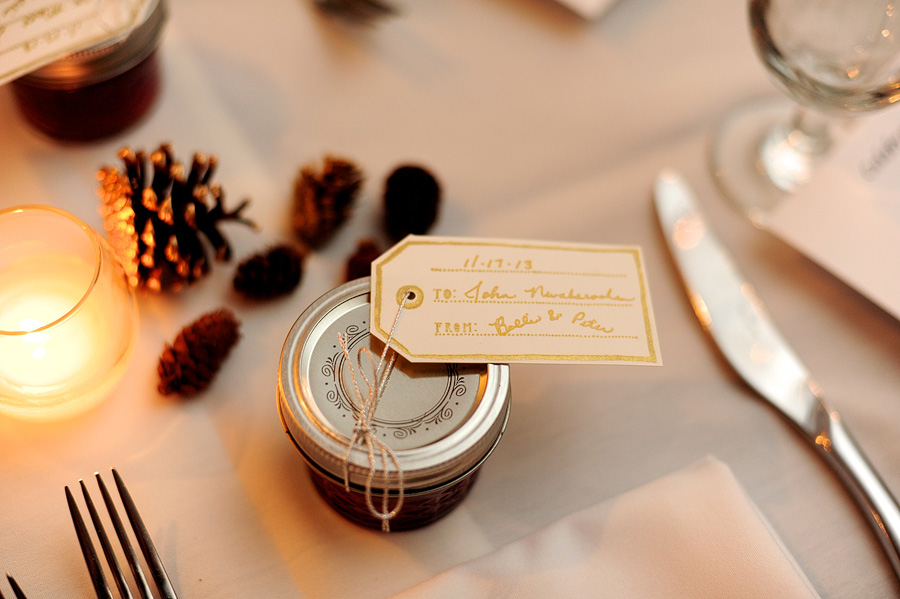 Bobbie & Peter had handmade jam as favors -- so nice.