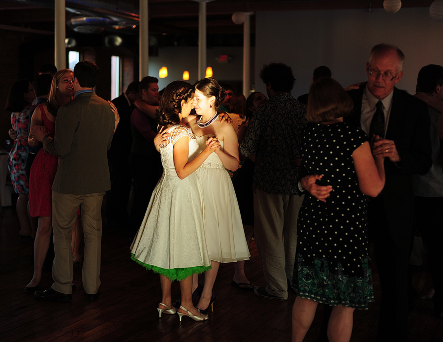 Kaitlin & Taryn's first dance -- this perfect beam of sunlight came through the window at the exact right moment!