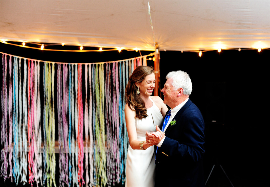 Sarah dancing with her dad -- I loved the streamers!