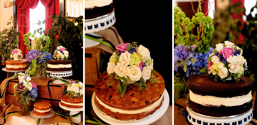 Carin & Chris's amazing cakes, surrounded by more flowers from Michelle's Florals!