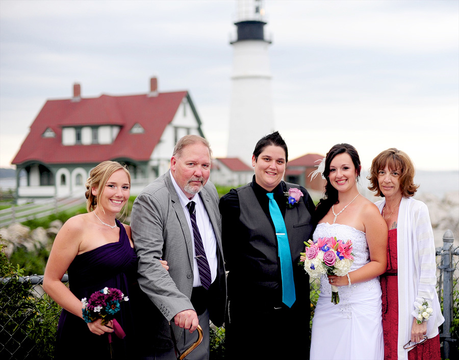 Deja & Sam's formals had Portland Headlight as the backdrop.