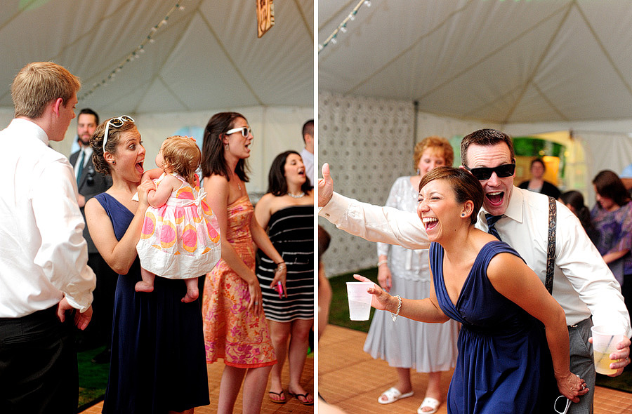 Some antics at Liz & Joe's wedding.