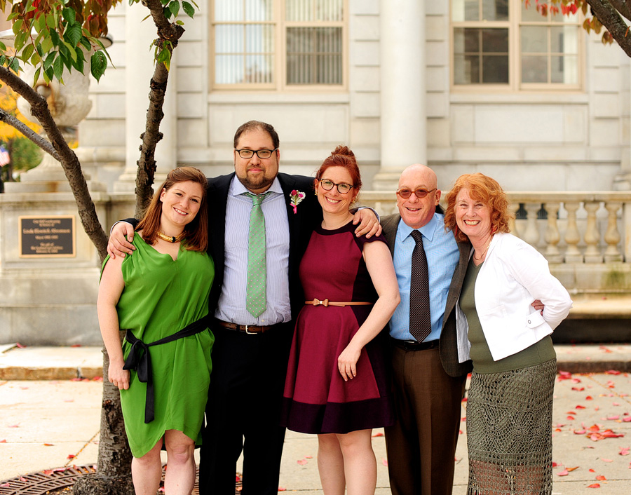 Meagan & Sage's formals were casual and fun, right outside City Hall in Portland.