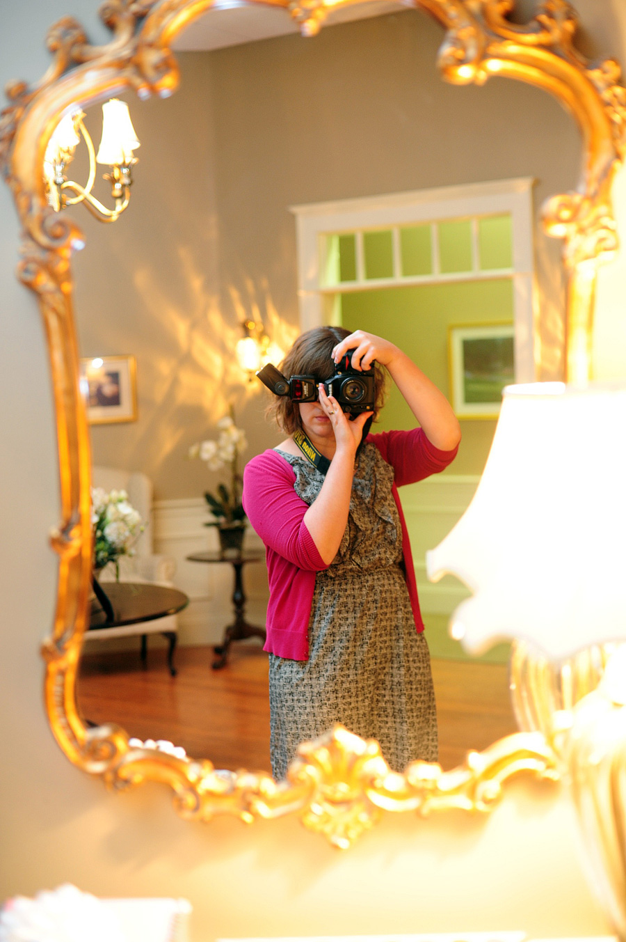 ME! At Lianna & Katy's wedding -- I love me a fancy mirror.