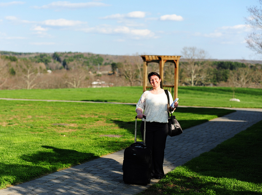 Kim ready to go at Lindsay & John's wedding!