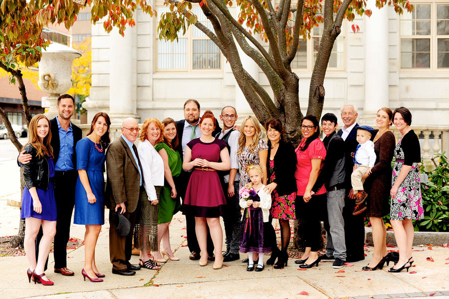 Meagan & Sage with ALL of their guests -- it was an intimate ceremony. :)