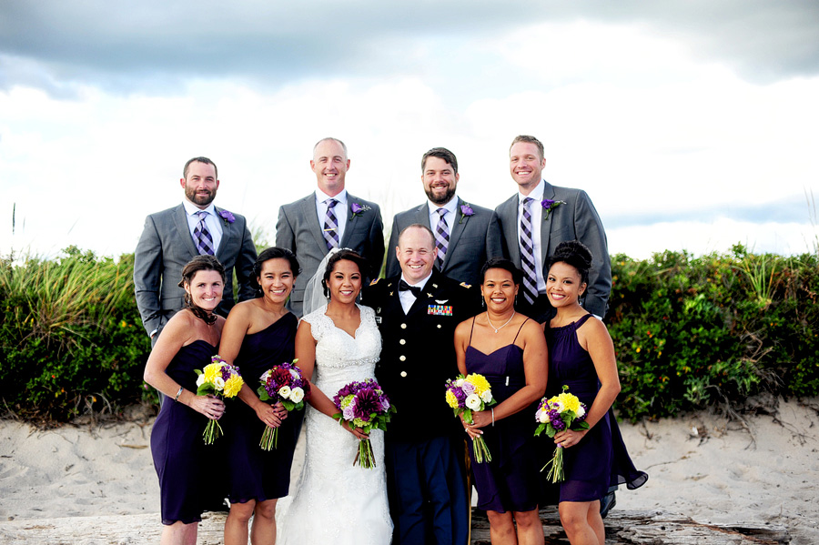Lovely & Colin with their wedding party, taking advantage of some driftwood!