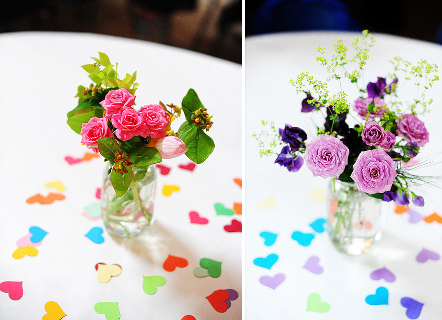 Such gorgeous flowers, and colorful confetti. :)
