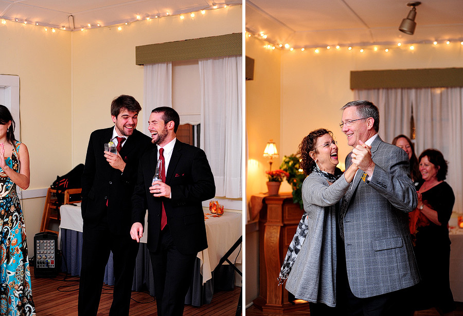 Two friends cracking up, and Sean's dad & stepmom dancing. :)