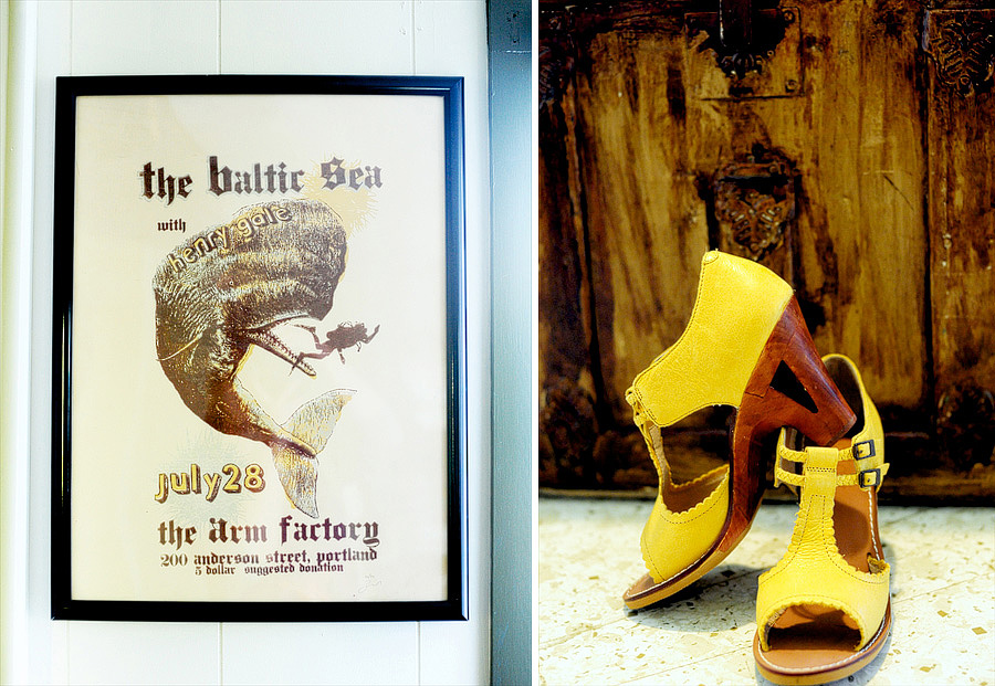 The detail on the left is somewhat personal to me -- Jeremy was in The Baltic Sea with my husband, Nate -- and on the right are Jenna's fantastic shoes!