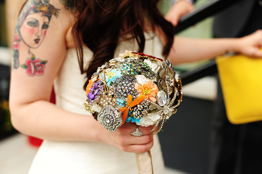 Justine's brooch bouquet -- so stunning.