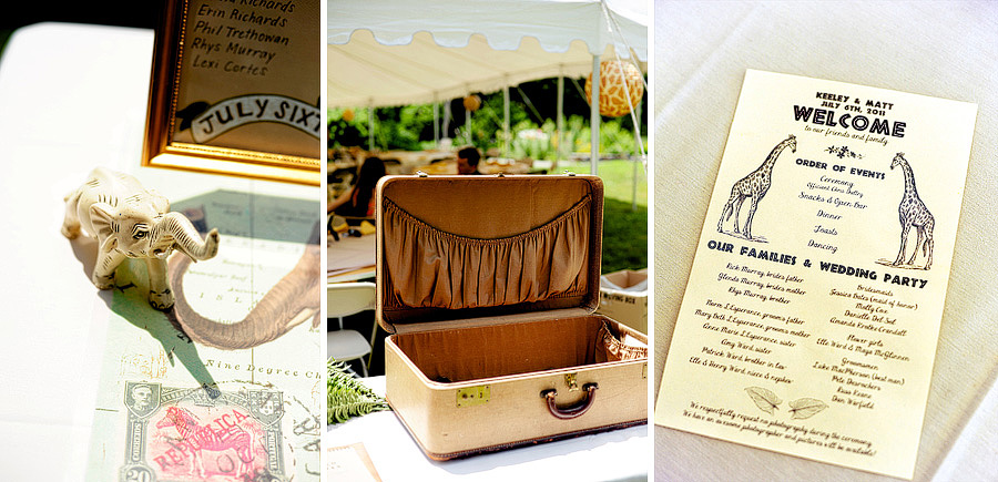 They had a little elephant greeting everyone, a suitcase to hold the cards, and a safari-themed program!