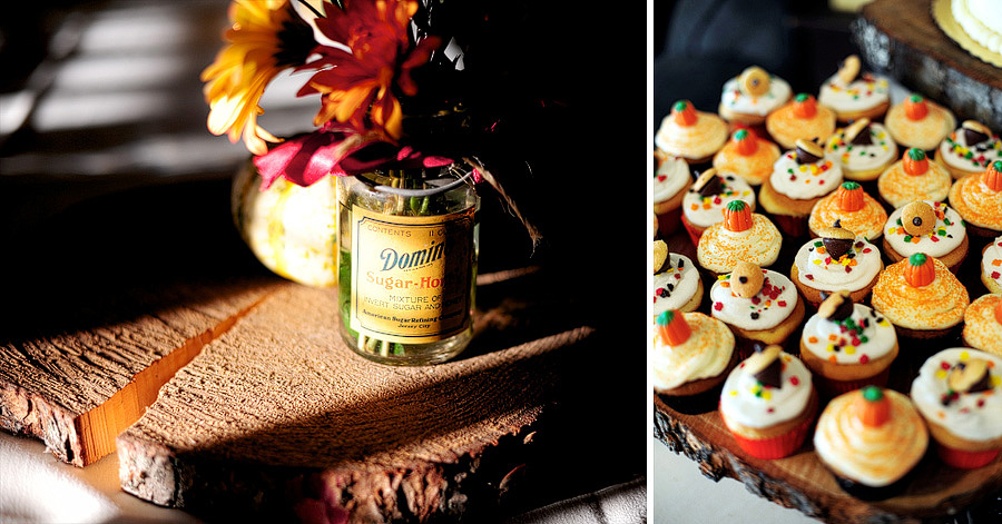 More vintage bottles for decor, and their fall-themed cupcakes!