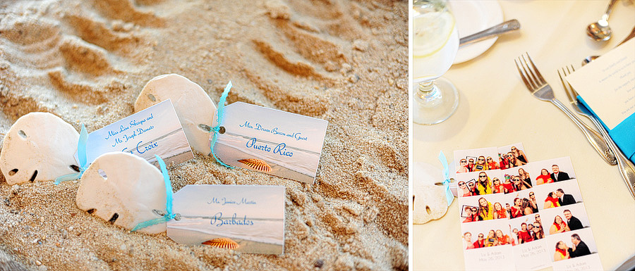 I loved their sand dollar place cards, and the photo booth strips that popped up on everyone's tables! 