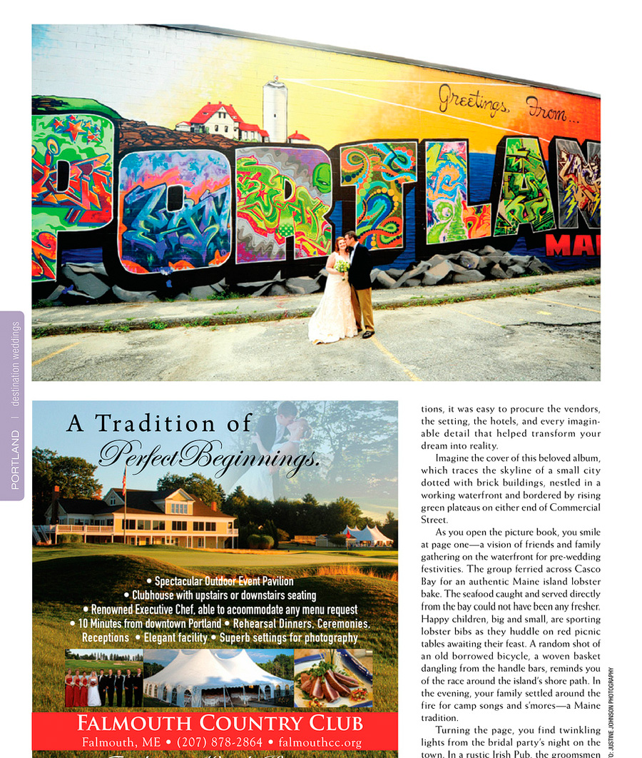 Heather & David's portrait by the Portland mural was featured in their Destinations section!