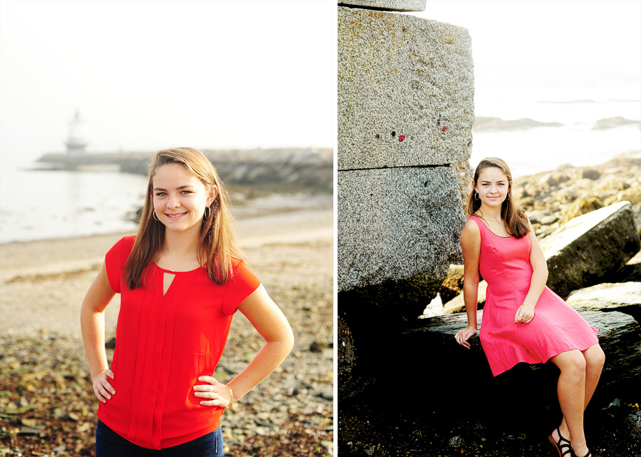 spring point ledge lighthouse senior portraits