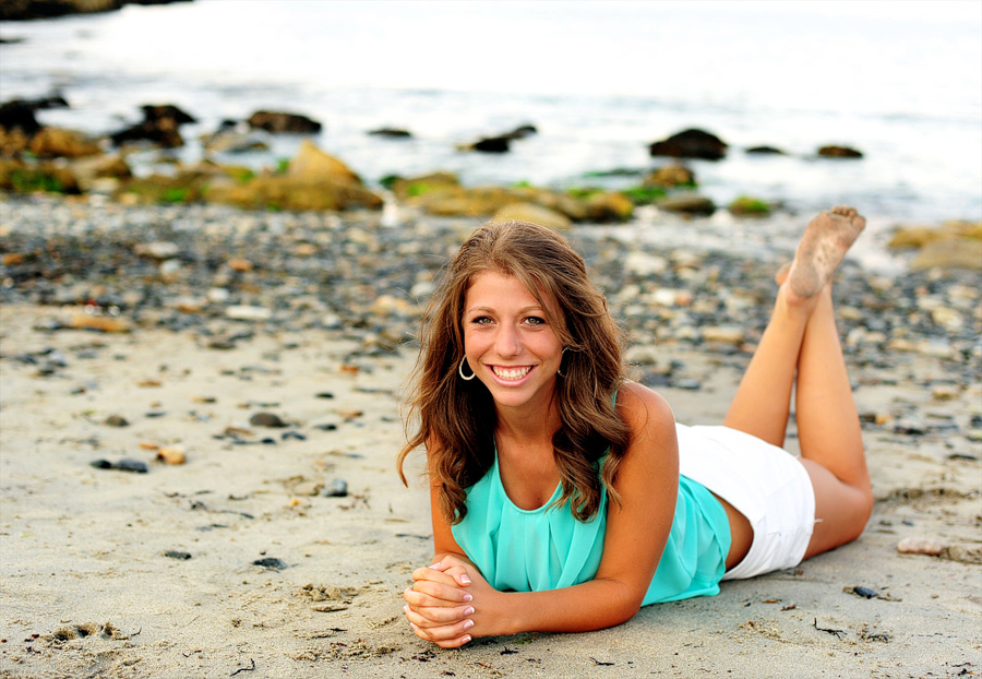 senior photos at the beach in cape elizabeth, maine