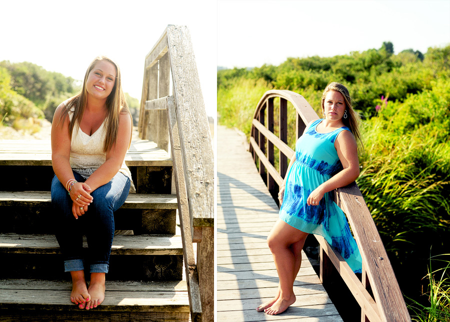 senior photos at the beach in southern maine