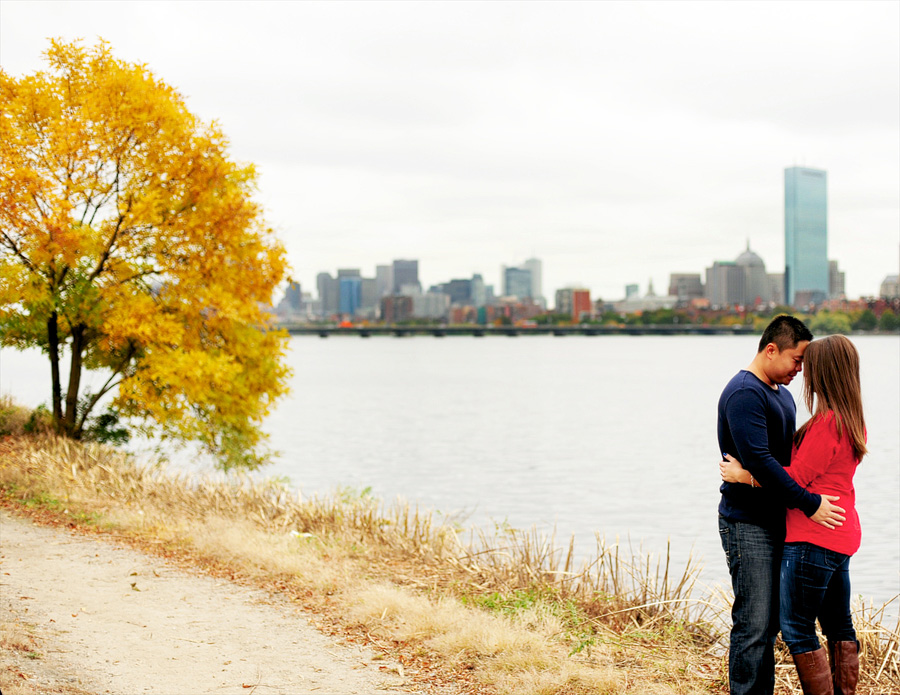 boston skyline engagement photos