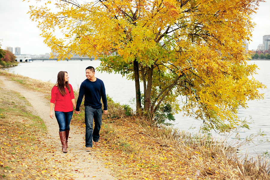 fall engagement session in boston