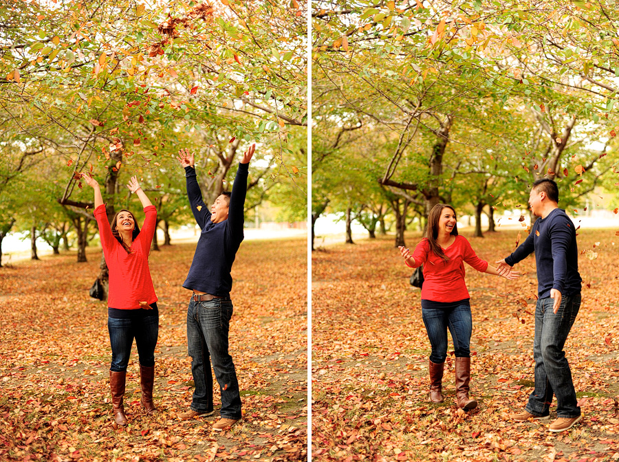 fun autumn engagement session in boston