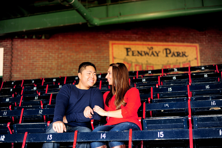 engagement photos at fenway park in boston