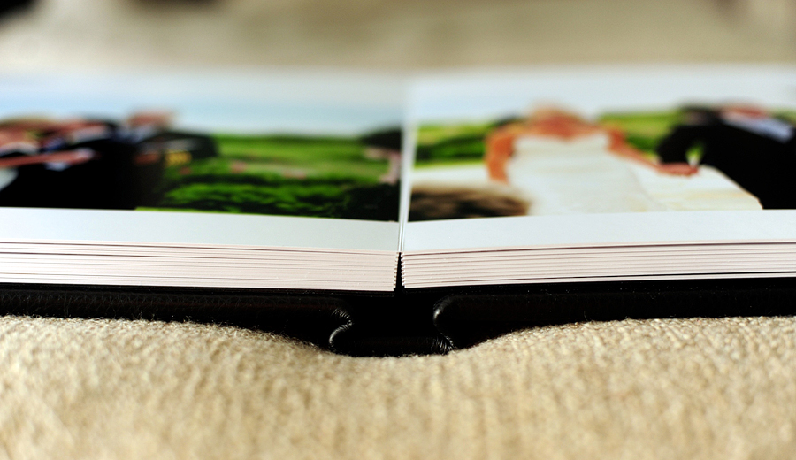 This photo shows the 12x12 leather album laying flat!