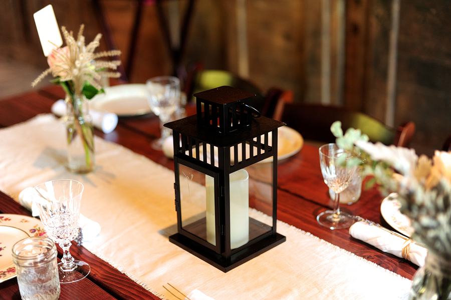 lantern centerpiece at wedding