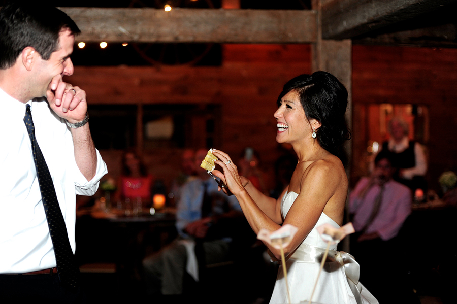 fun, candid cake cutting