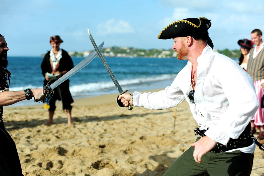 beach wedding pirates