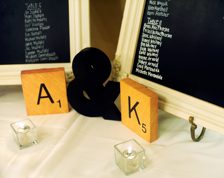 scrabble tile wedding decor