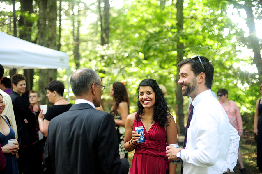 guests mingling before a wedding ceremony