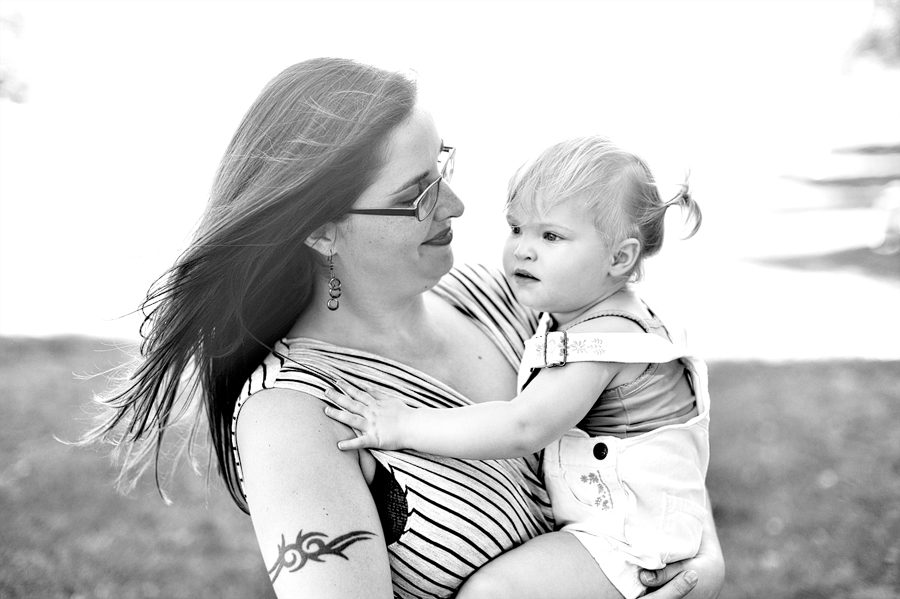 mother and daughter at castle island, boston