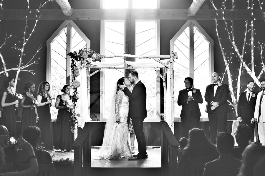 stone mountain arts center wedding with twinkling lights