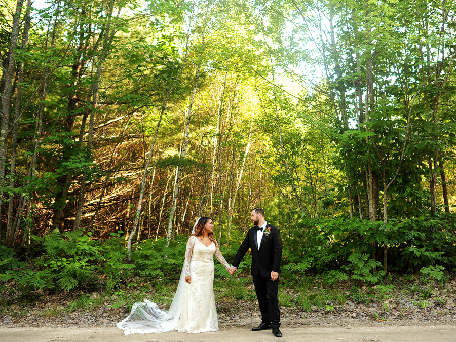 stone mountain arts center wedding in the woods in brownfield, maine